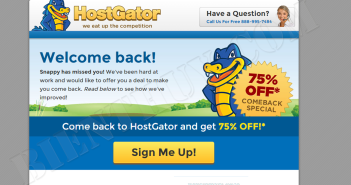 Welcomeback Hostgator để được giảm 75% hosting HostGator giảm giá 75% tất cả hosting, chỉ từ 26.85$/năm