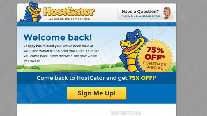 HostGator giảm giá 75% tất cả hosting, chỉ từ 26.85$/năm